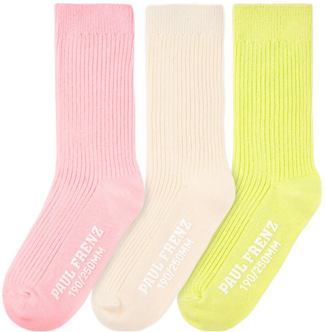 폴프랜즈 아동용 원사이즈 양말 3종 세트 올리브