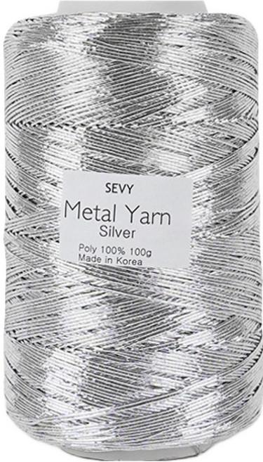 쎄비 메탈얀 뜨개실, 실버, 1개