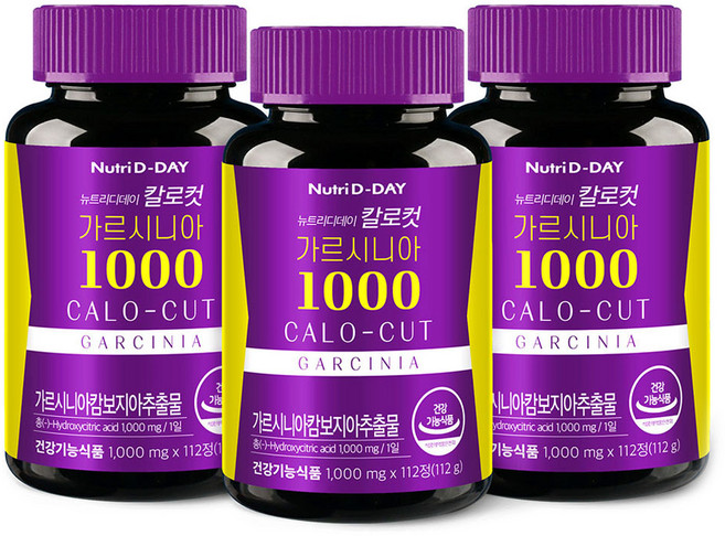 뉴트리디데이 칼로컷 가르시니아 1000 112g, 112정, 3개