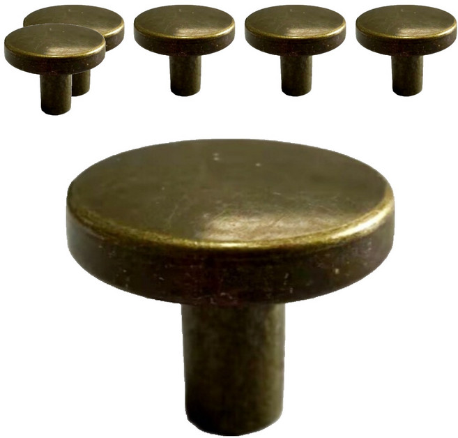 마켓링튼튼한가구손잡이3 x 2.5 cm, 빈티지 골드, 6개