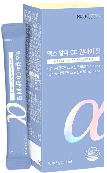 뉴트리코어 맥스 알파 CD 원데이 핏, 14회분, 5g, 1개