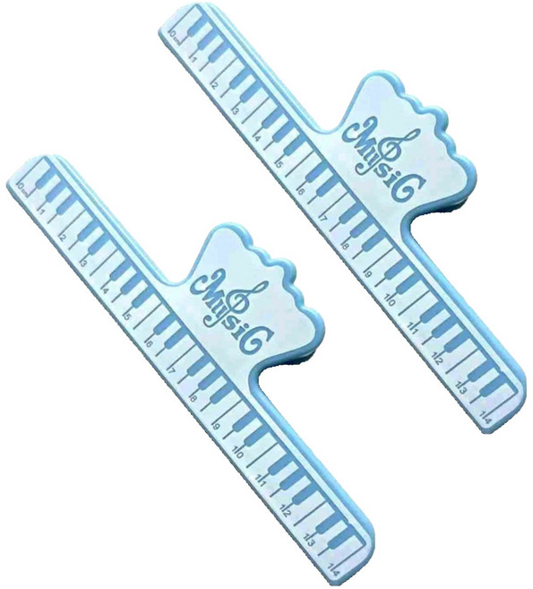 픽앤홈 고급 피아노 건반 악보 클립 보면대 15cm, 하늘색, 2개