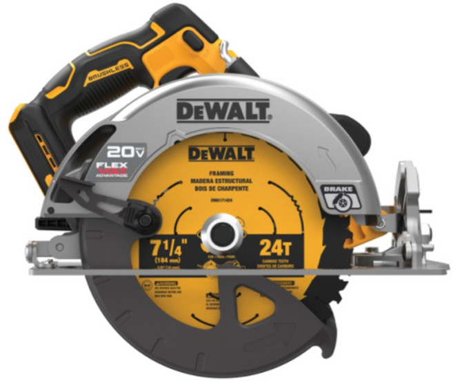 DEWALT 得偉 20V 無碳刷FVA圓鋸機 空機 紙盒版 DCS573N, 1台