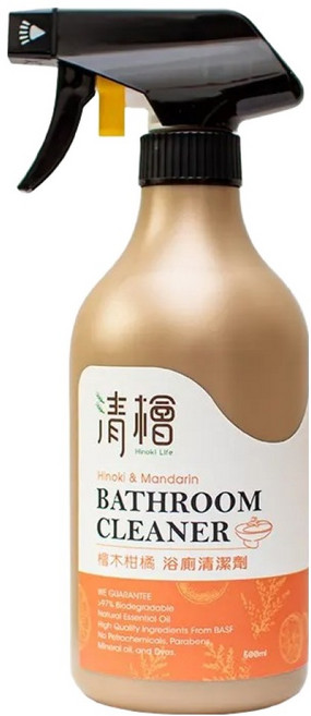 Hinoki Life 清檜 檜木柑橘浴廁清潔劑 500ml 天然成分 溫和去污 有效去除馬桶、洗手台、磁磚、浴缸頑強污垢, 1瓶