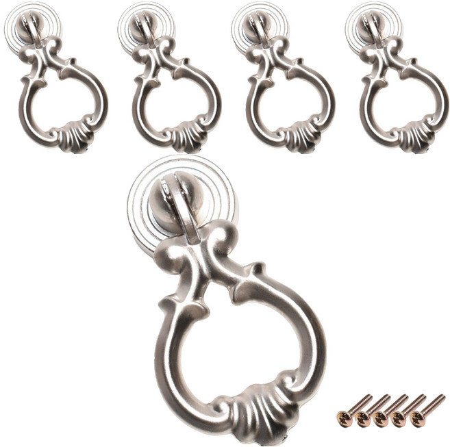 손잡이세상 신형하프링 1구 가구 손잡이, 니켈, 5개