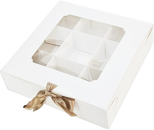 일체형 칸막이 머핀상자 9구, 화이트, 2개