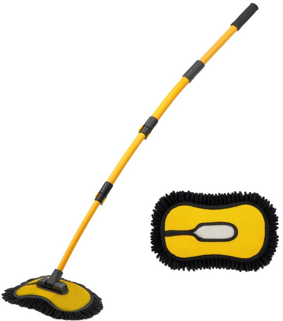 에이스피드 차량용 착 세차밀대 브러시 AP10L + 추가 걸레 세트, 1세트, 세차밀대-AP10-L