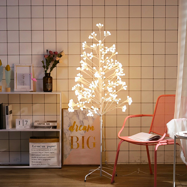 好物良品 8段式調光LED聖誕樹造型落地燈, 落地型 白色