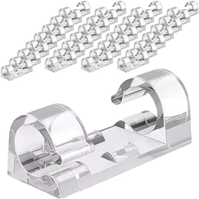 엔더 잘붙는 전선정리 고정 클립, 30개, 투명