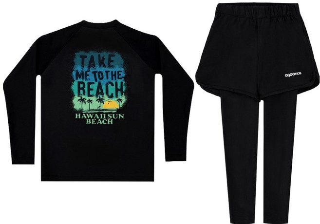 아쿠아티카 only one 래쉬가드 상의 + 반바지 워터레깅스 세트 AQA390+AQA421