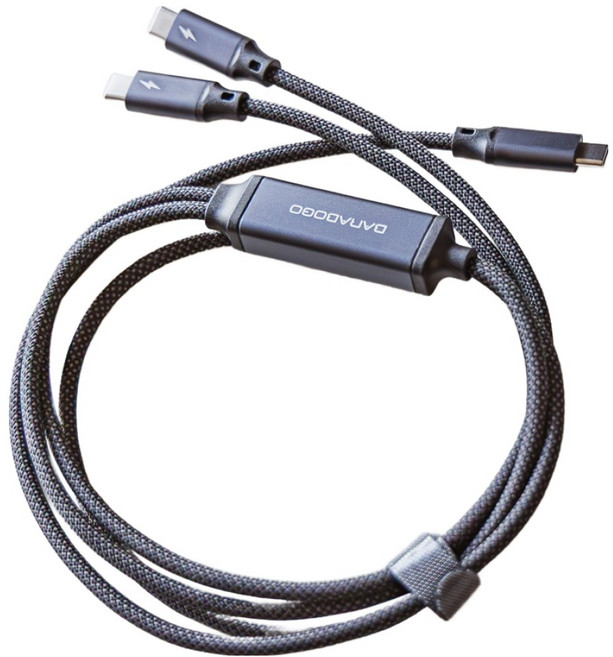 바라보고 5A 고속충전 2in1 C-C 듀얼 100W 초고속 PD 충전 케이블, 그레이, 1개, 120cm