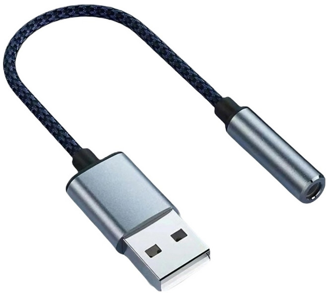 호후 A타입-3.5mm 노트북 마이크 DAC칩 소카 이어폰젠더, 그레이, 1개, 10cm