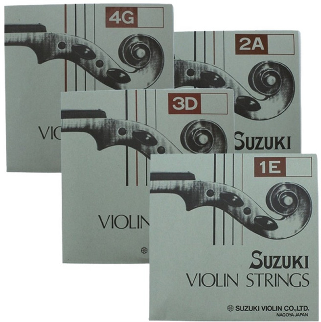 SUZUKI 鈴木樂器 原廠小提琴弦組 4/4, 1套, 單一商品, 紅色