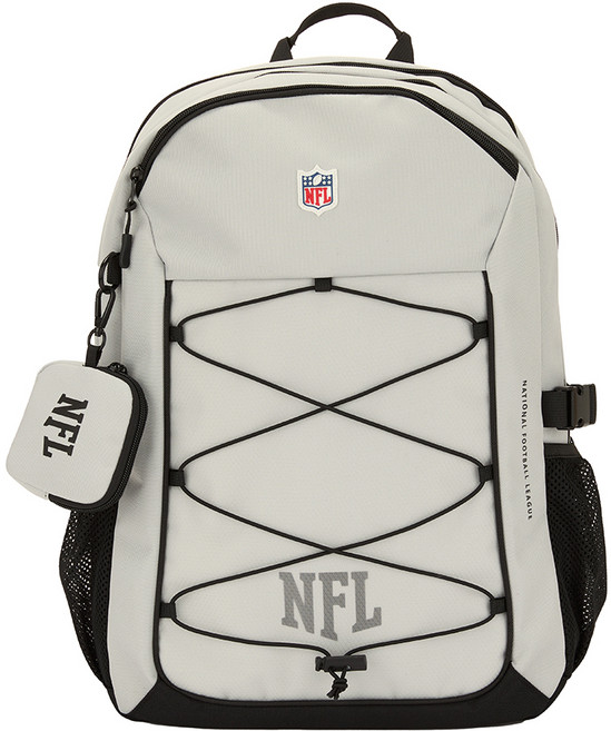 NFL 大容量 運動休閒 抽繩後背包 2425174111, 淺灰色, 1個