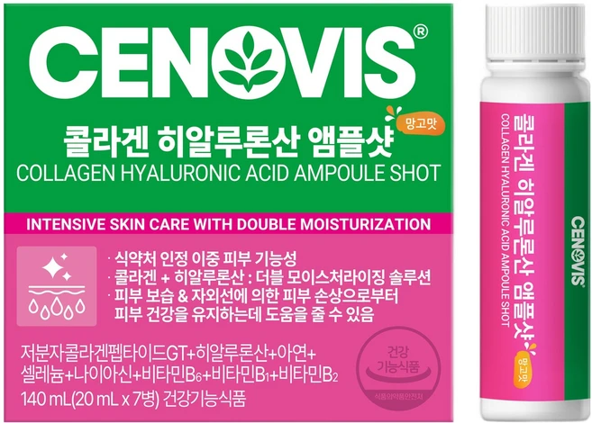 세노비스 마시는 콜라겐 히알루론산 앰플 샷 7p, 140ml, 1개 - 쿠팡