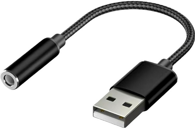 호후 A타입-3.5mm 노트북 마이크 DAC칩 소카 이어폰젠더, 블랙, 1개, 10cm