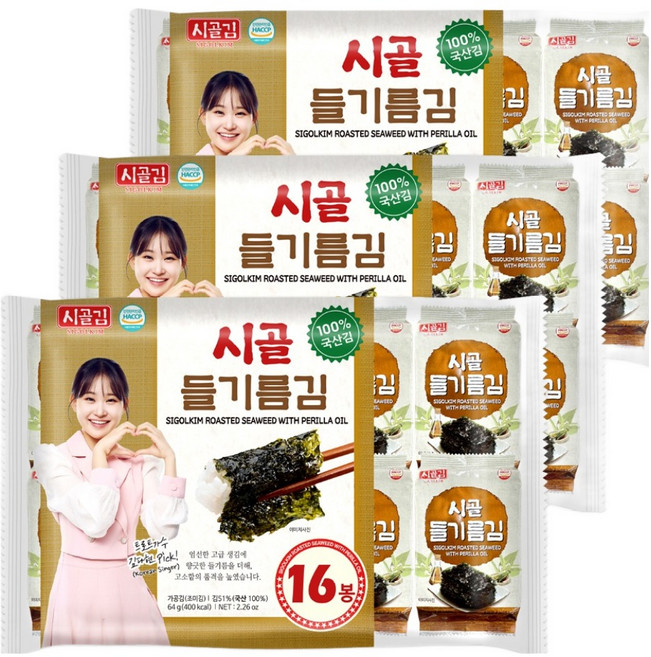 시골 들기름김 도시락김, 4g, 48개