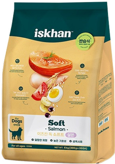 이즈칸 독 소프트 살몬 리뉴얼, 연어, 6kg, 1개