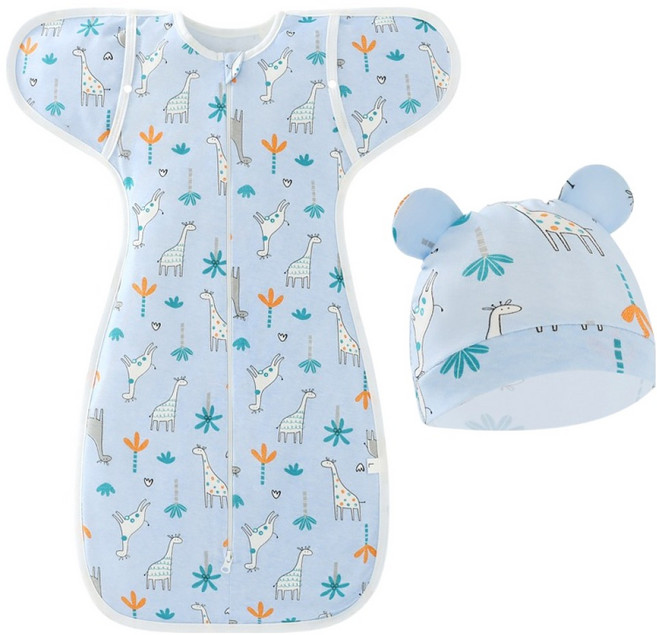 스타빈 유아용 패턴집업 속싸개 3M + 모자 세트