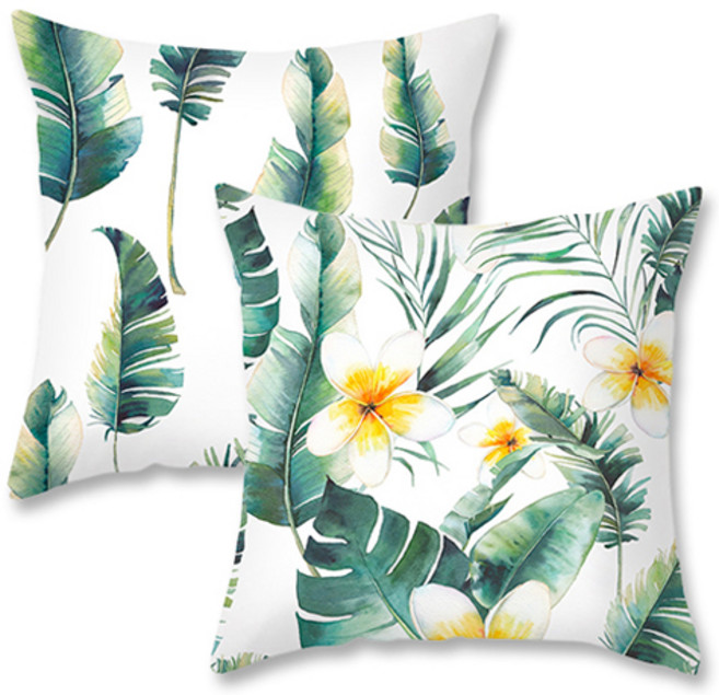 아리코 식물 드로잉 쿠션커버 2종 세트 E