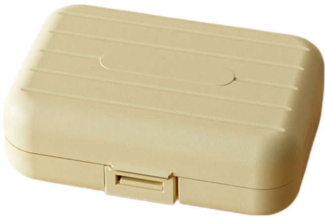 스테디얼 심플 휴대용 일주일 알약 통 케이스 엘로우 대형, 1개