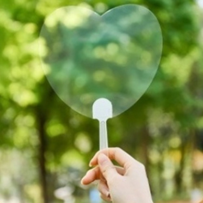 올리웰 무지부채 만들기 DIY 투명 부채, 하트, 10개