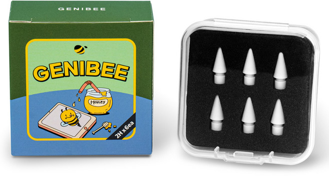 GENIBEE 鉛筆質感 Apple Pencil 相容筆尖 2H 6入, 1個, 白色