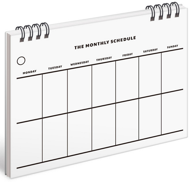 뮤니드 스프링 하드커버 상철 아젠다 먼슬리 스케줄러, 혼합색상, 1개