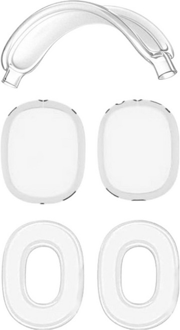 KODACHIEF 휴대용 에어팟 맥스 커버 TPU 3종 세트, 투명 + 순수, 1세트, 에어팟맥스 1세대 / 2세대