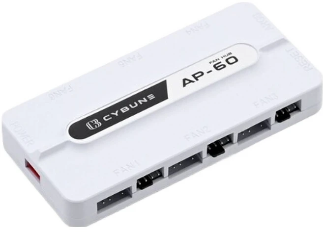 싸이번 케이스 쿨러 AP-60 ARGB FAN HUB, 화이트, 1개 - 쿠팡