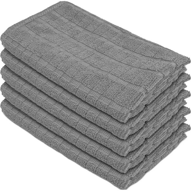 월드크린 고급 바둑 극세사 행주 그레이, 5개