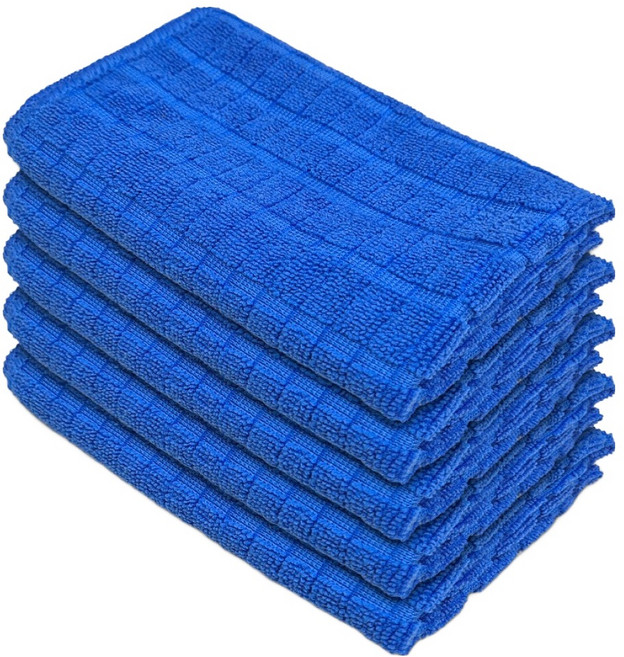 월드크린 고급 바둑 극세사 행주 블루, 5개