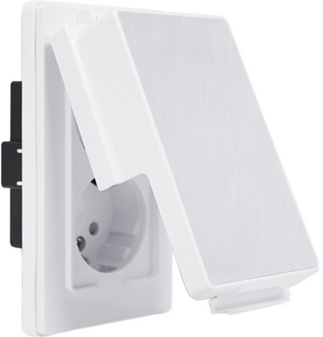 챠밍 2구 세로형 매입 방우 콘센트 화이트, 1개