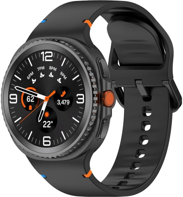 누아트 갤럭시워치 호환 실리콘 스포츠 스트랩 밴드, 블랙, 1개