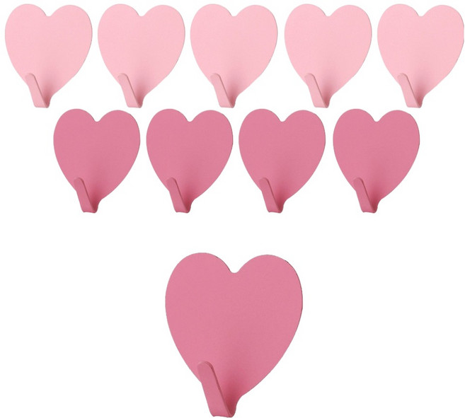 모나코올리브 무타공 하트 후크 2종 세트, 연핑크, 진핑크, 5세트