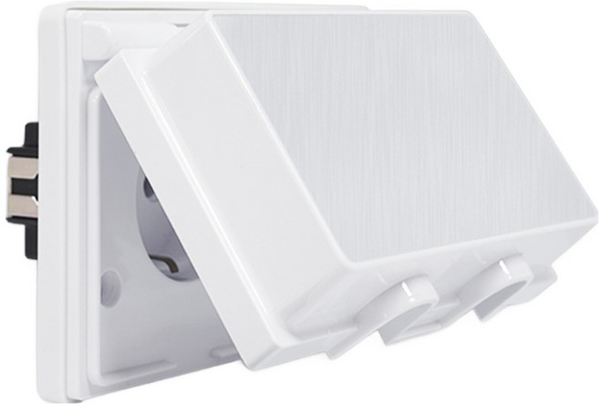 챠밍 2구 가로형 매입 방우 콘센트 화이트, 1개