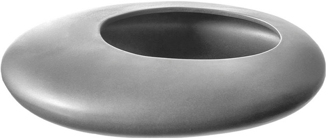 好物良品 中式古典禪意扁形陶瓷花瓶, 黑色