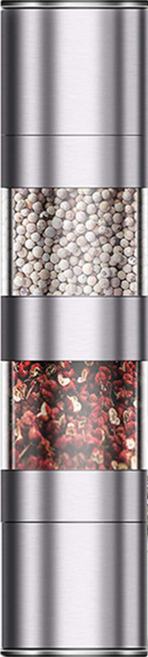couselect 不鏽鋼手動雙向雙倉胡椒玫瑰鹽花椒研磨器 500ml 銀色 5 x 5 x 22.3cm 1個
