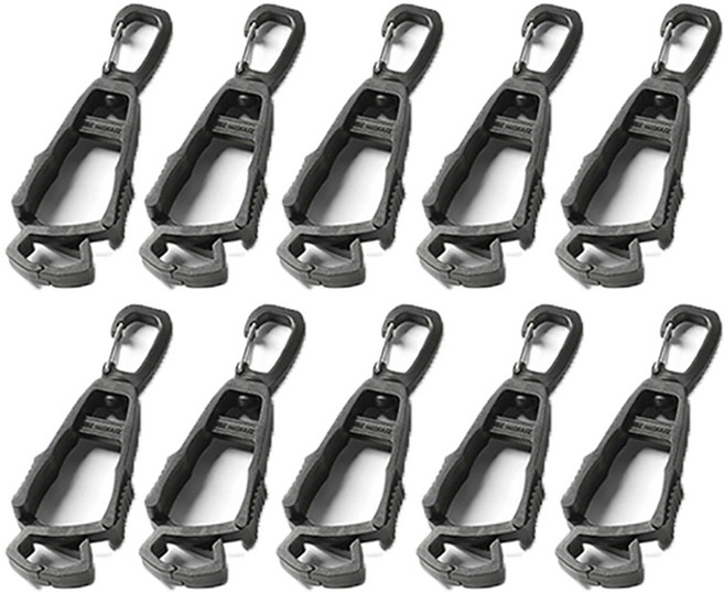 홈바내쓰 캠핑 등산 골프 분실방지 장갑집게, 10개, 블랙