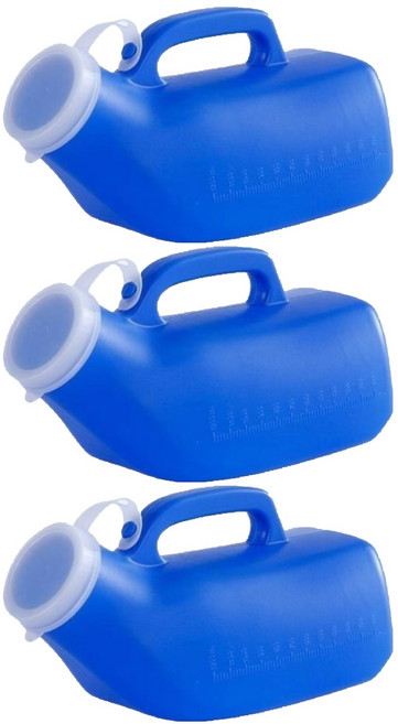 소울리치 심플한 휴대용 소변기 1.2L, 블루, 3개