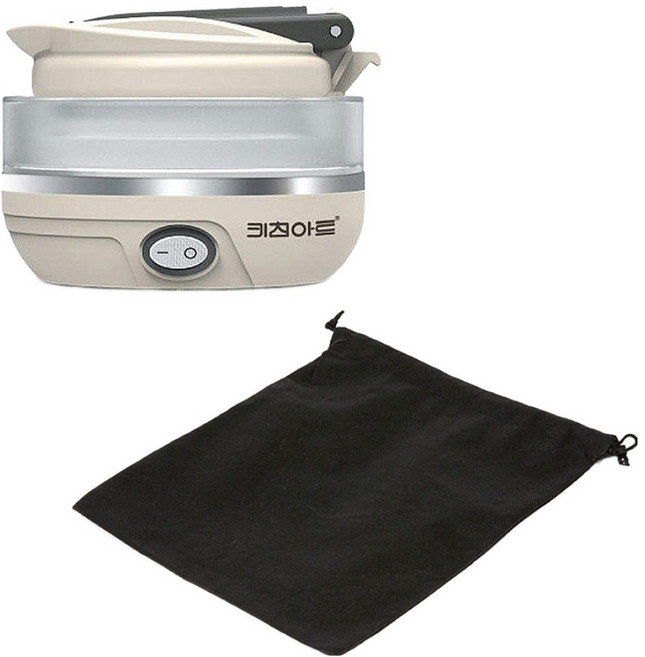 키친아트 전기주전자 프리미오 포터블 폴딩포트 0.6 + 부직포 파우치 세트, KK-750HF(포트)