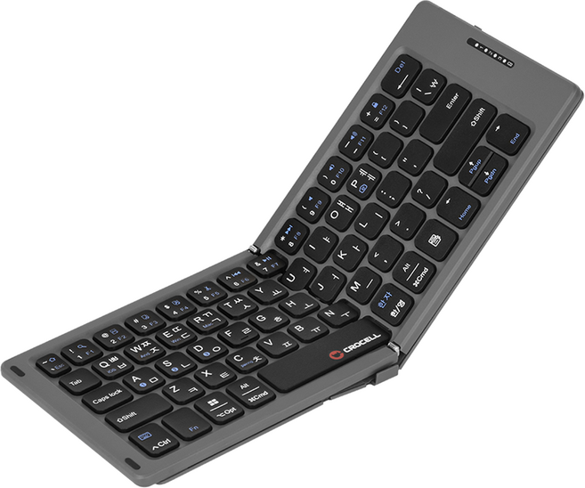 크로셀 저소음 접이식 블루투스 무선 접이식 키보드, 블랙, C-Flip Grade