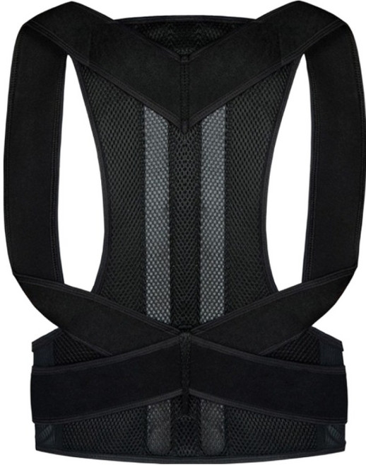 미소로운 등 자세 밴드 허리 보호대 블랙, 1개