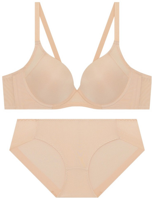 트라이엄프 히든 와이어 더블본 솔리드 브라 + 팬티 세트