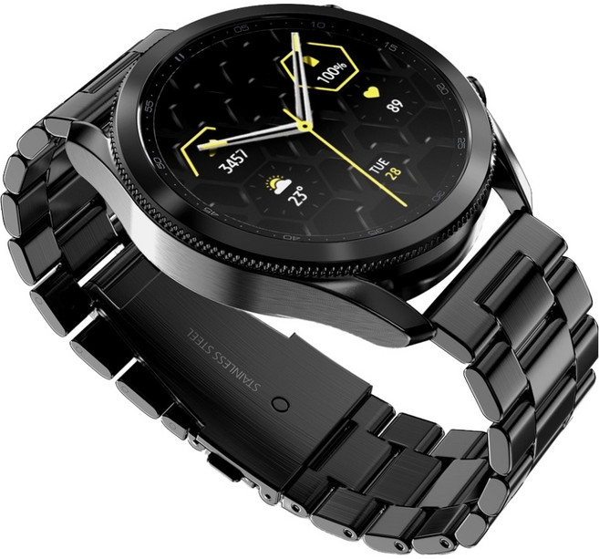 구스페리 메탈 스틸 밴드 스트랩, 블랙, 1개