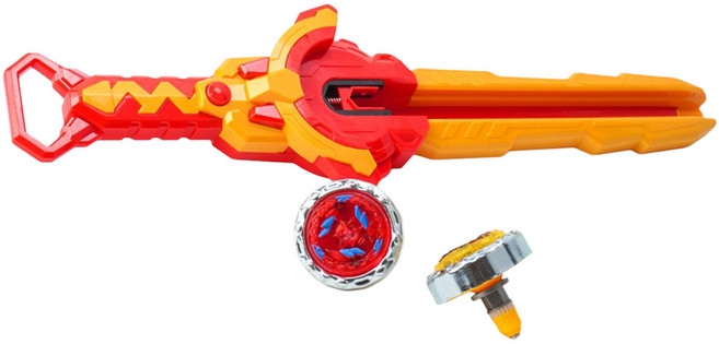 SGDM 森格動漫 劍魂飛陀 發射器 + 陀螺 2顆, 紅色, 1組