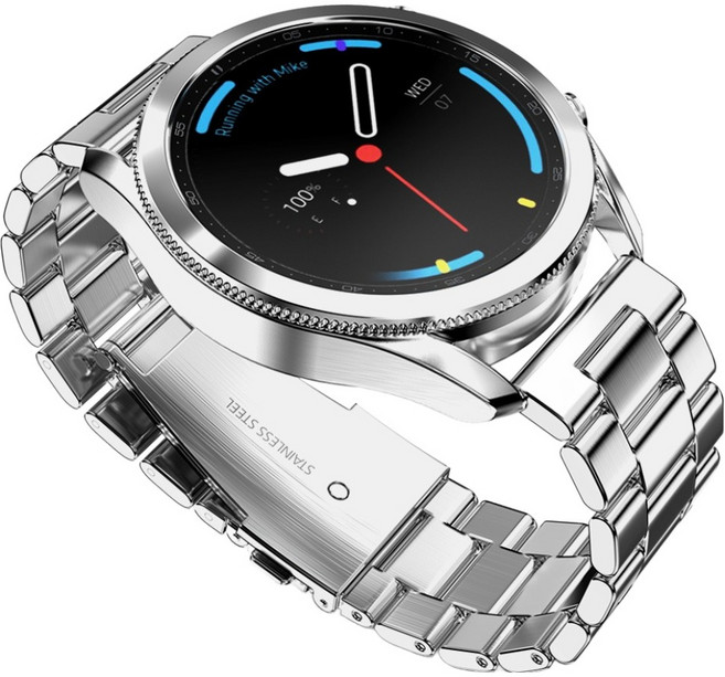 구스페리 메탈 스틸 밴드 스트랩, 실버, 1개