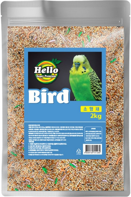 아쿠아플러스 헬로 프리미엄 소형새 사료, 2kg, 1개