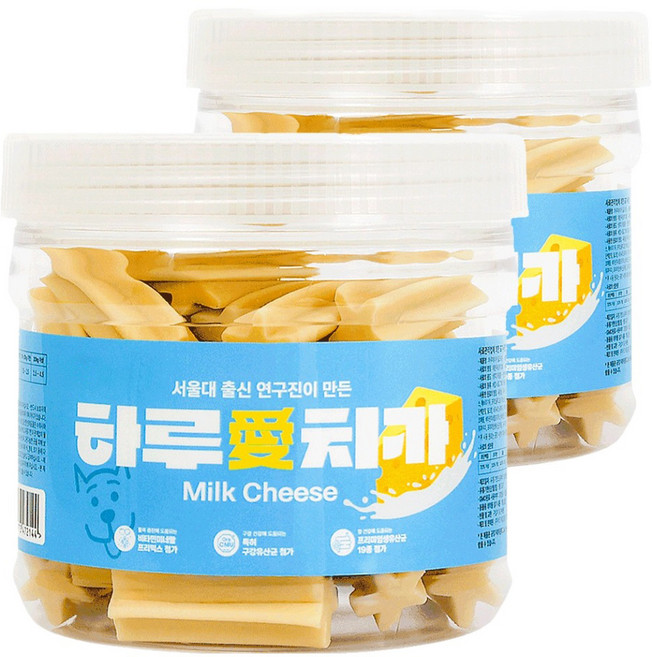 하루애 강아지 서울대 출신 연구진이 만든 유산균 껌, 300g, 2개, 밀크치즈