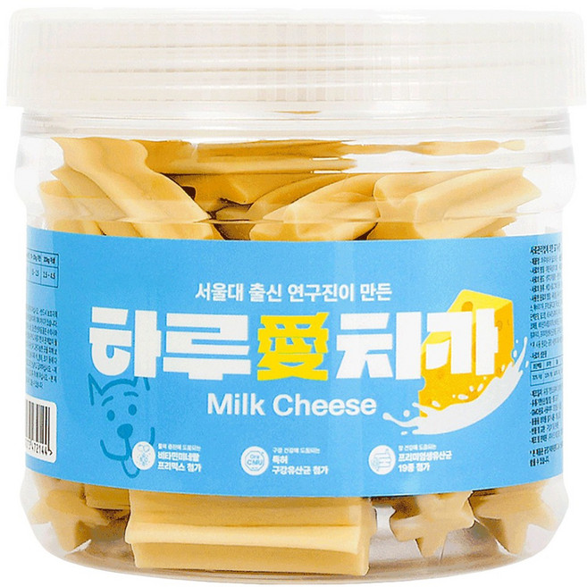 하루애 강아지 치카 서울대출신 연구진이 만든 유산균 껌, 300g, 1개, 밀크치즈